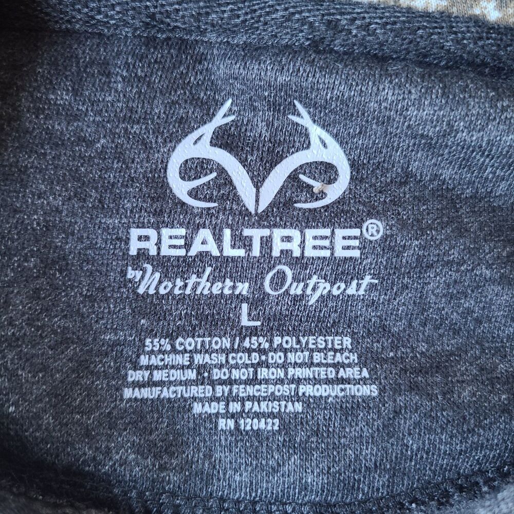 Realtree Hoodie Mens Large Gray Camo Lined Pullover Hunting Sweatshirt NWT - Picture 8 of 9